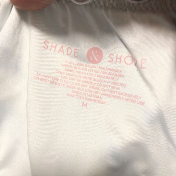 NEW Shade & Shore Ruffle High Leg Extra Cheeky Bikini Bottom Size M Blue Tie-Dye - Picture 5 of 9